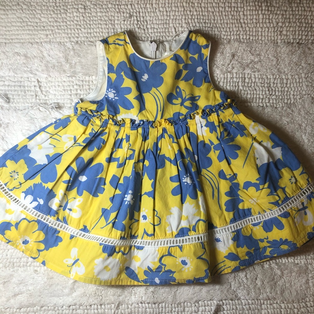 🌸 Children's Place Blue and Yellow Floral Dress